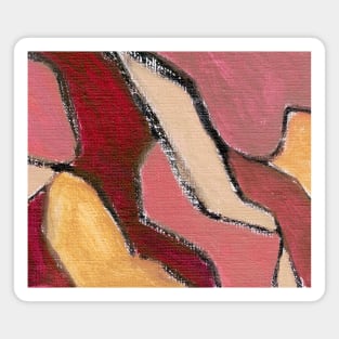 Rose Beige Wine Red Abstract Art Magnet